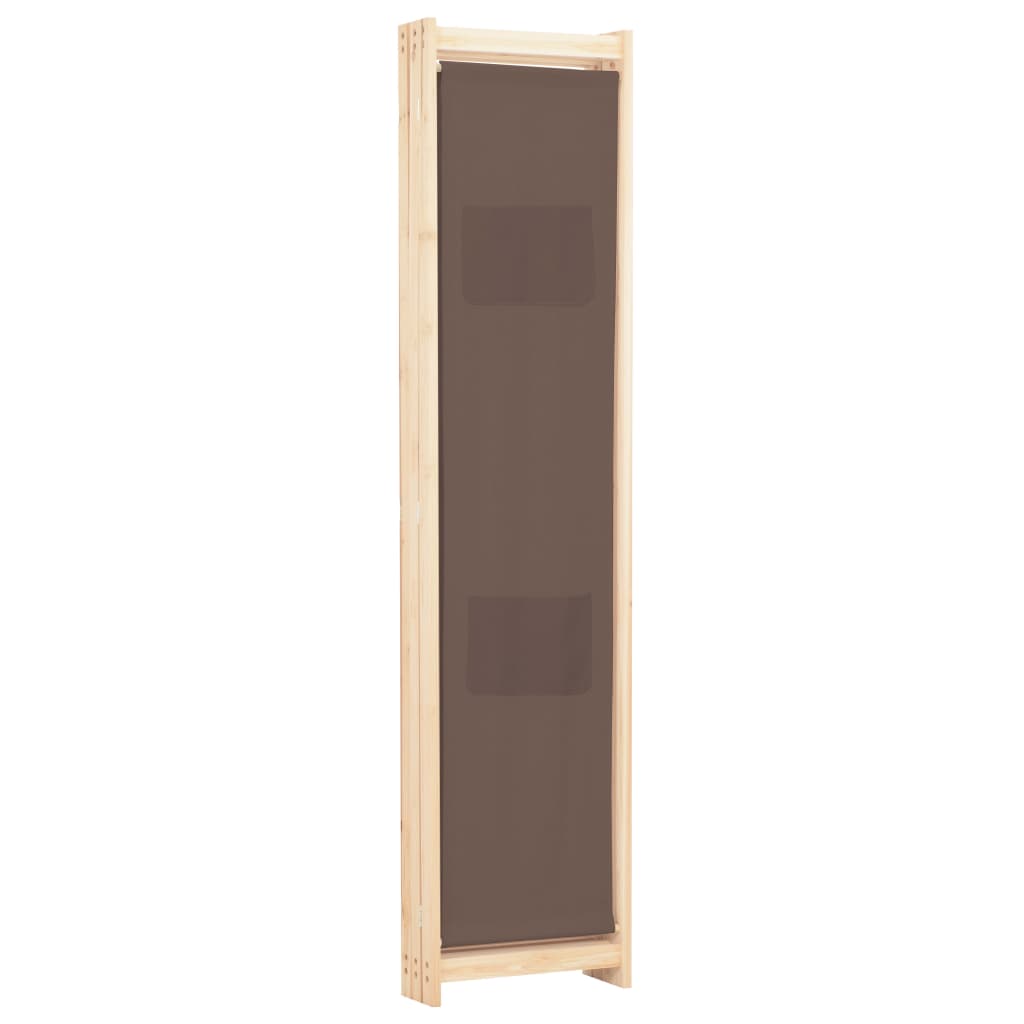 3-part room divider brown 120 x 170 x 4 cm fabric