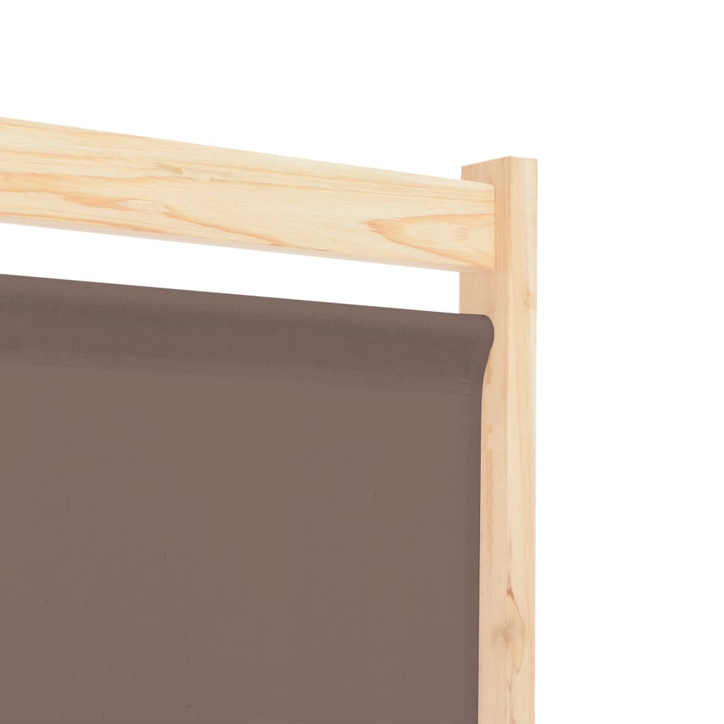3-part room divider brown 120 x 170 x 4 cm fabric