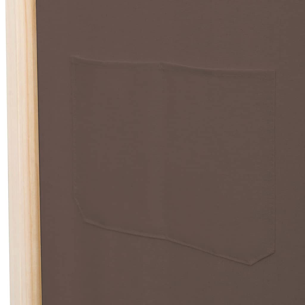 3-part room divider brown 120 x 170 x 4 cm fabric