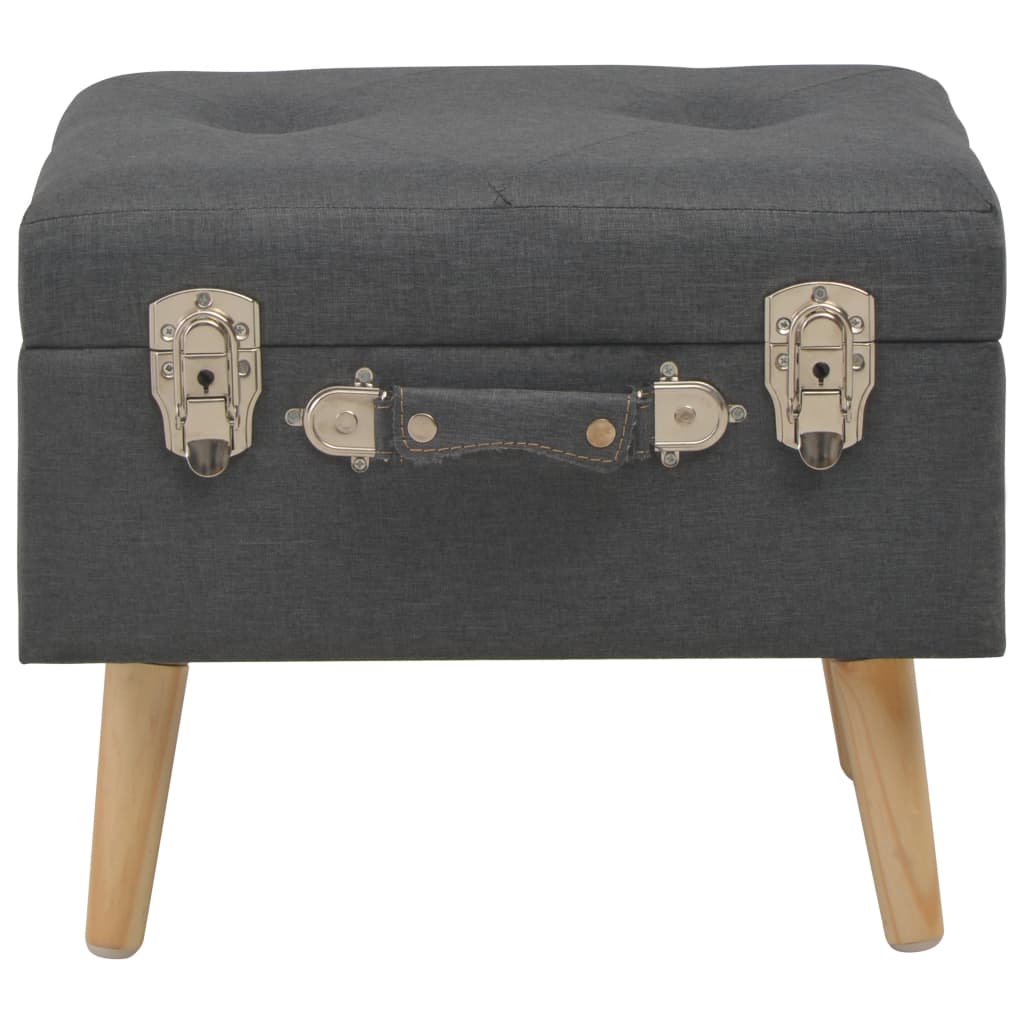 Stool with storage space 40 cm dark grey fabric