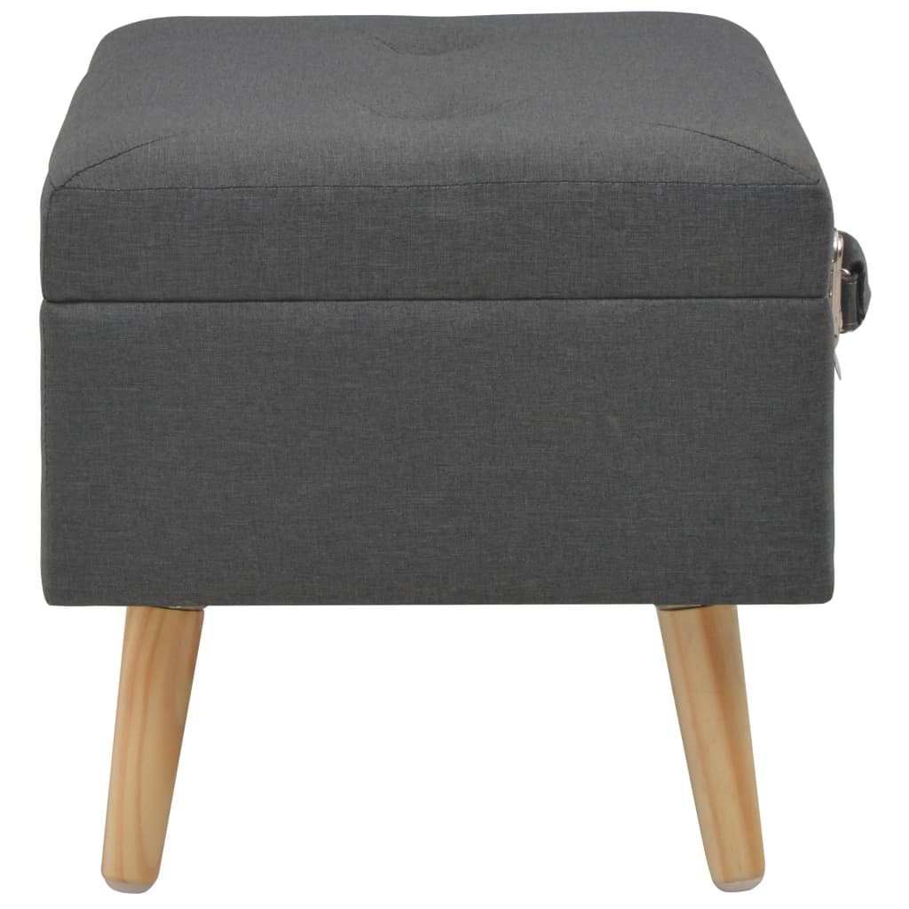 Stool with storage space 40 cm dark grey fabric