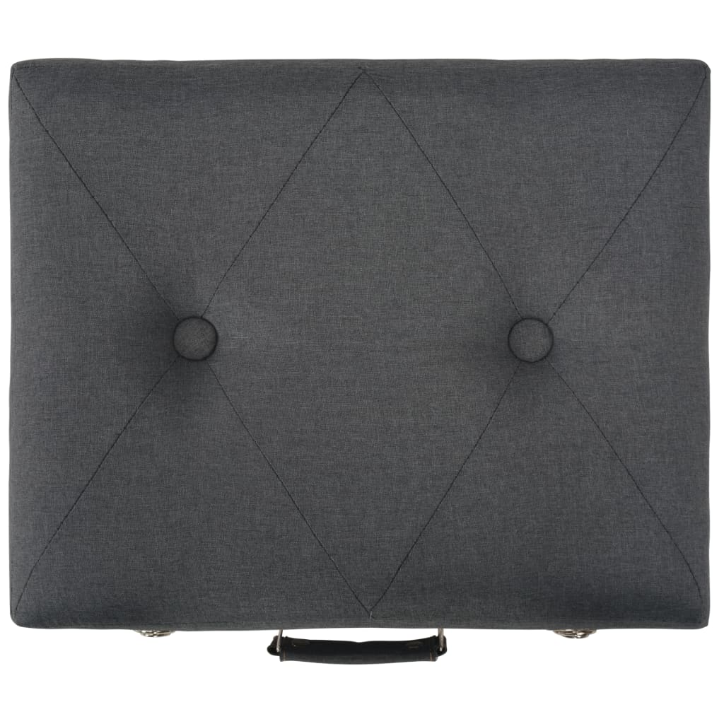 Stool with storage space 40 cm dark grey fabric