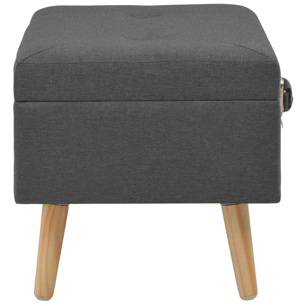 Stool with storage space 3 pcs. Dark grey fabric