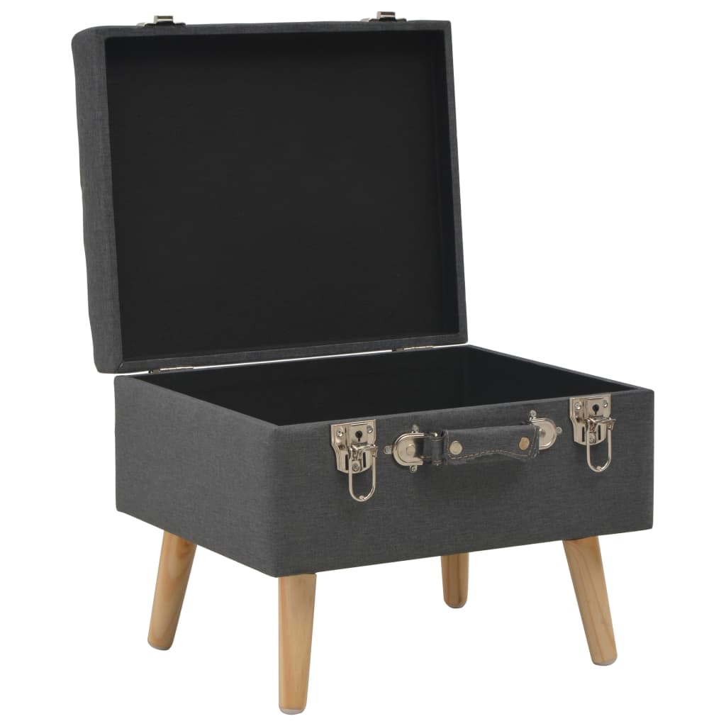 Stool with storage space 3 pcs. Dark grey fabric