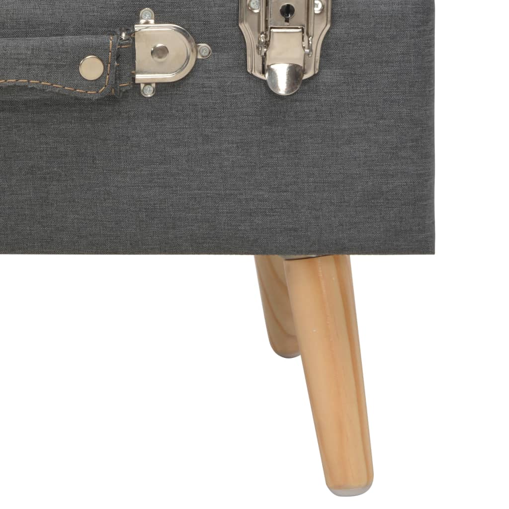 Stool with storage space 3 pcs. Dark grey fabric