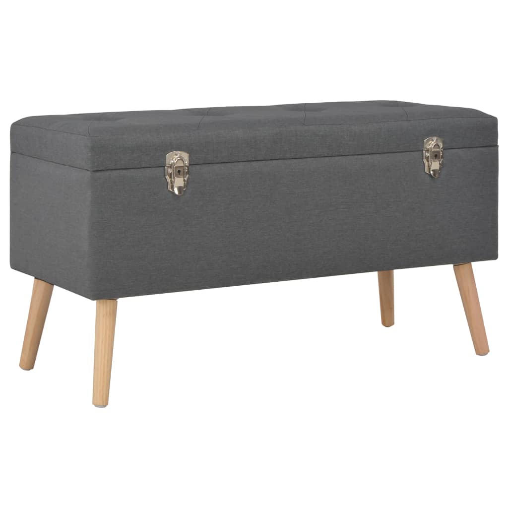Stool with storage space 3 pcs. Dark grey fabric