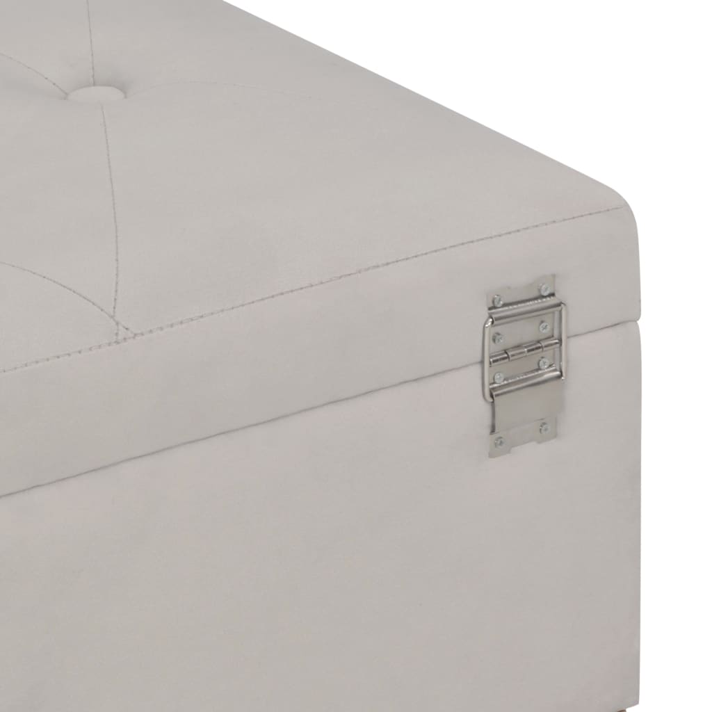 Bench with storage compartment 105 cm grey velvet