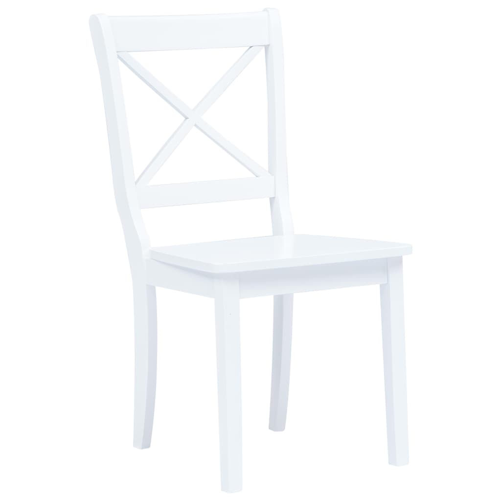 Dining chairs 4 pcs. White solid wood rubberwood