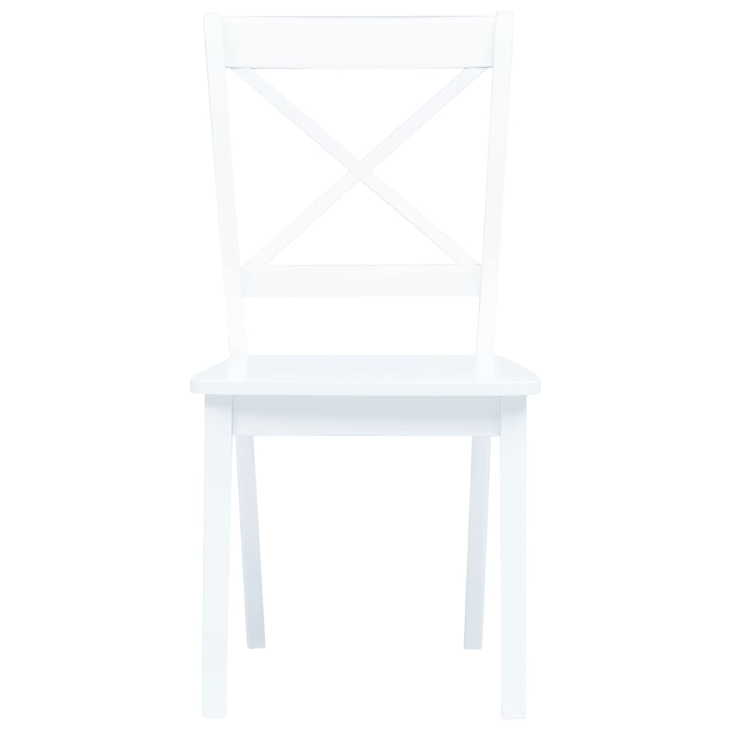 Dining chairs 4 pcs. White solid wood rubberwood