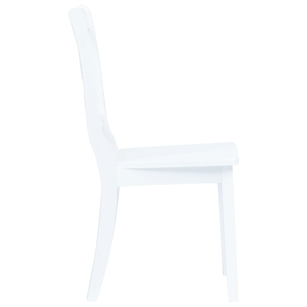Dining chairs 4 pcs. White solid wood rubberwood