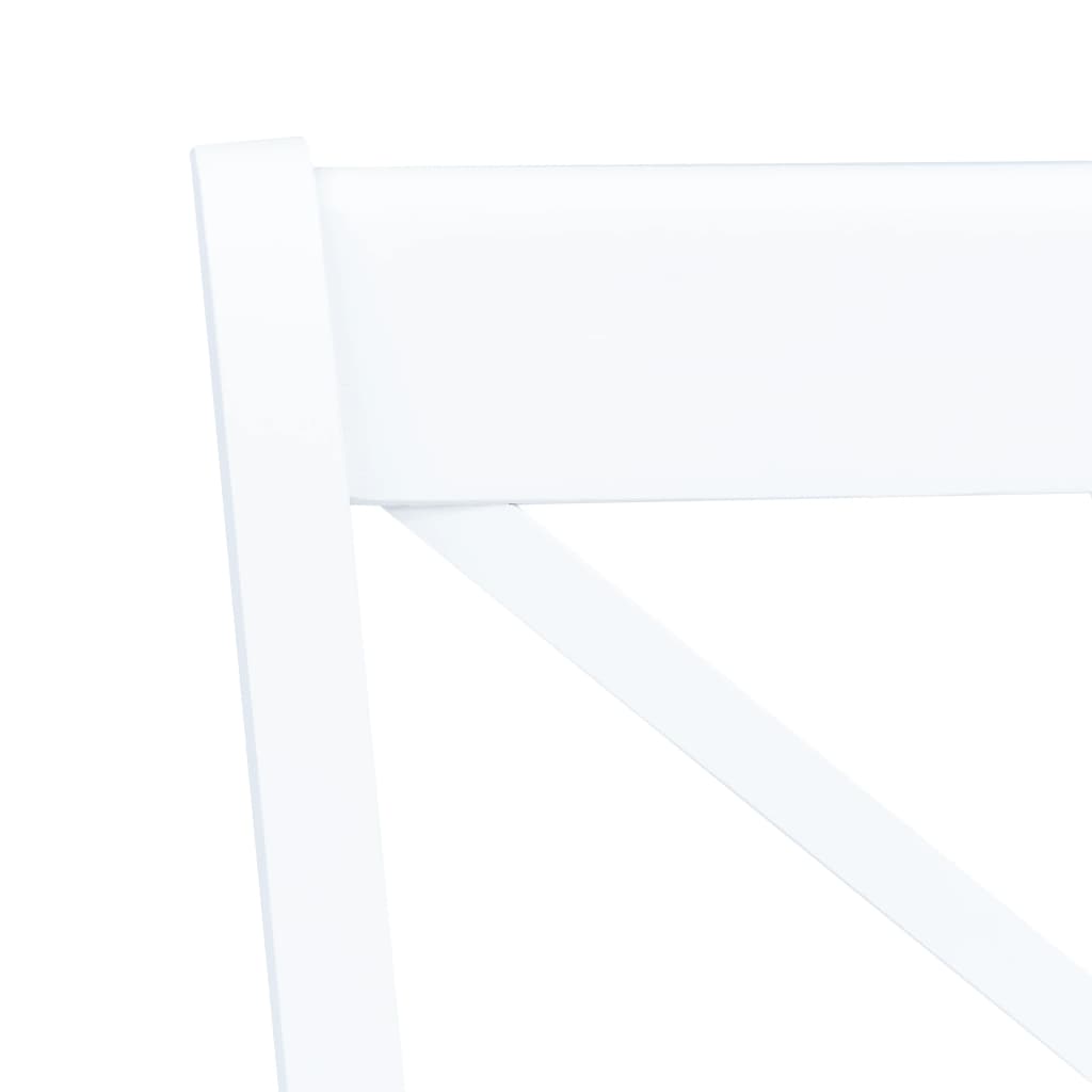 Dining chairs 4 pcs. White solid wood rubberwood
