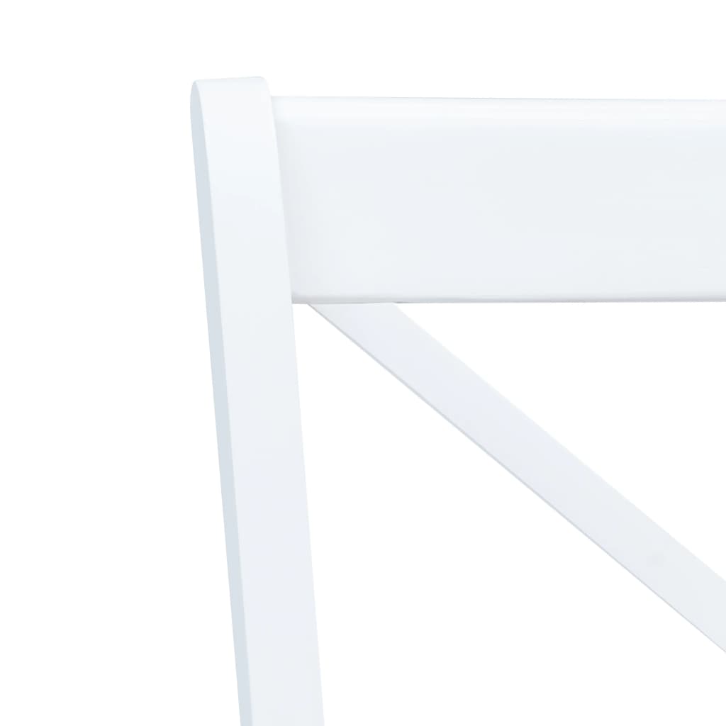 Dining chairs 2 pcs white light wood solid wood rubber tree