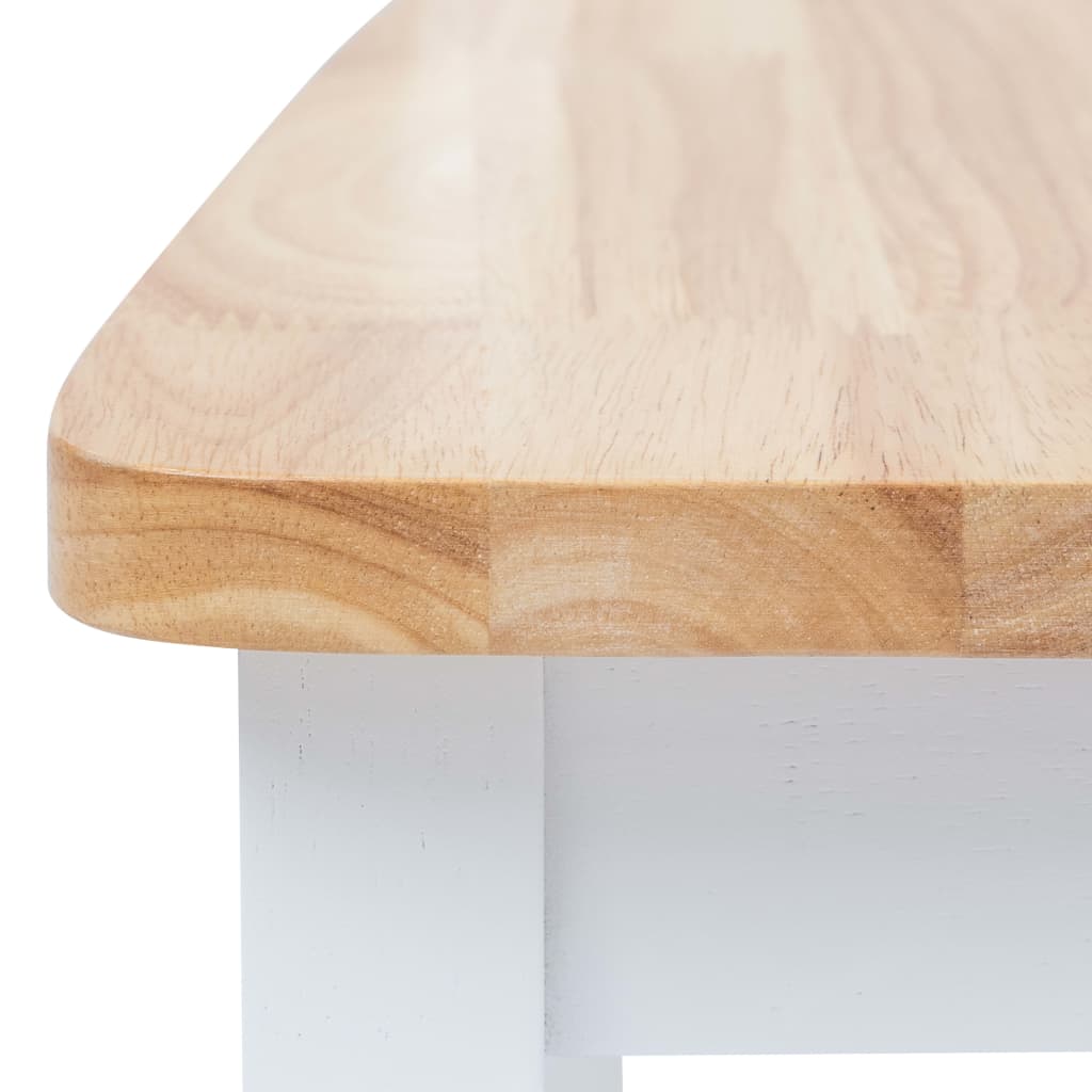 Dining chairs 2 pcs white light wood solid wood rubber tree
