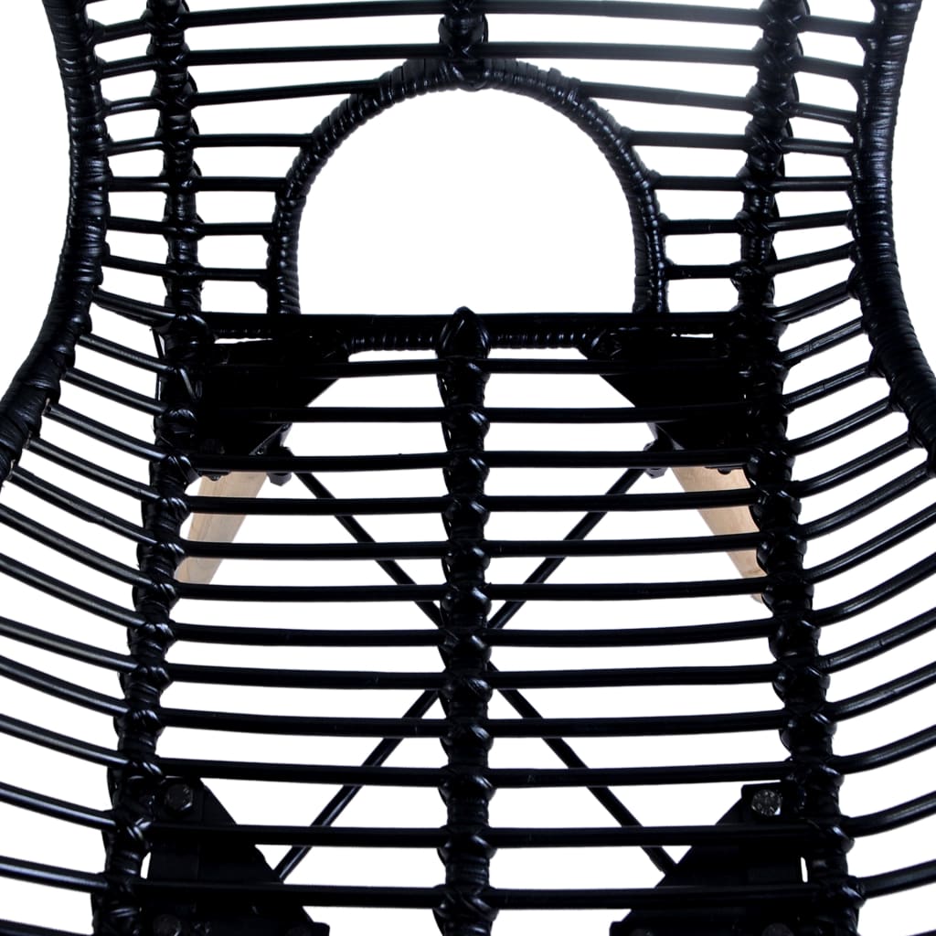 Dining chairs 6 pcs. Natural rattan black