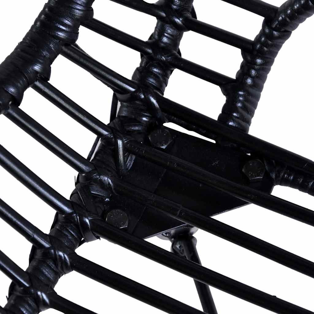 Dining chairs 6 pcs. Natural rattan black