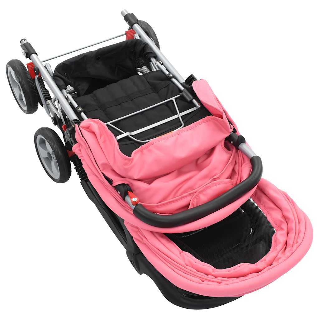 Tandem stroller steel pink and black