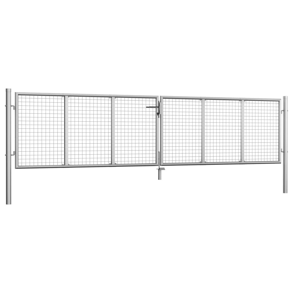 Gartentor Verzinkter Stahl 415 x 75 cm Silber
