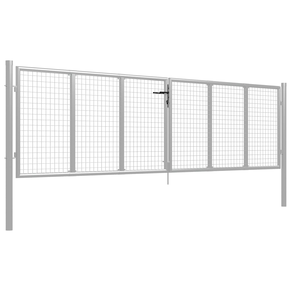 Gartentor Verzinkter Stahl 415 x 100 cm Silber