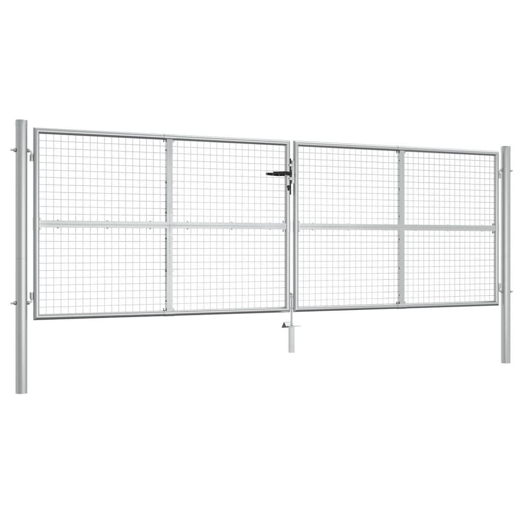 Gartentor Verzinkter Stahl 415 x 125 cm Silber