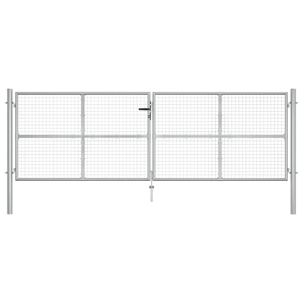 Gartentor Verzinkter Stahl 415 x 125 cm Silber