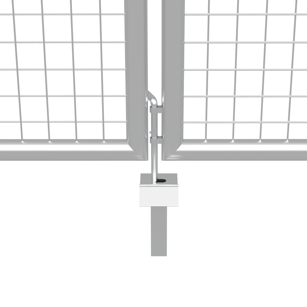Gartentor Verzinkter Stahl 415 x 150 cm Silber