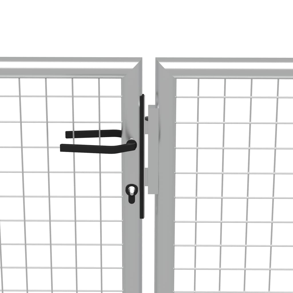 Gartentor Verzinkter Stahl 415 x 200 cm Silber