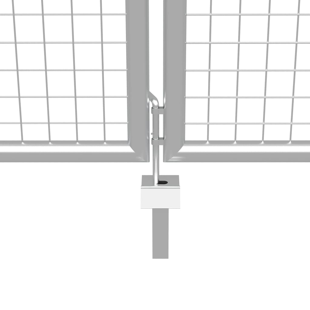 Gartentor Verzinkter Stahl 415 x 200 cm Silber
