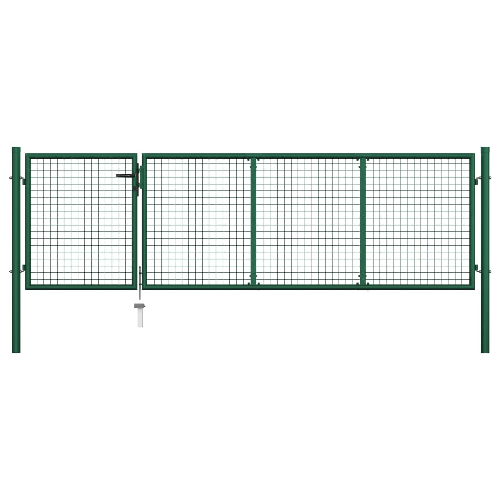 Gartentor Stahl 350 x 100 cm Grün