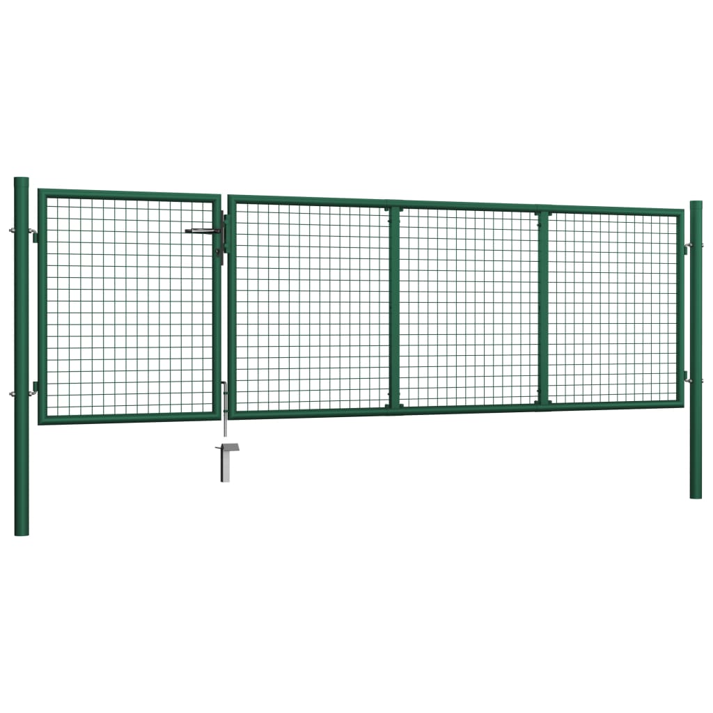 Gartentor Stahl 350 x 100 cm Grün