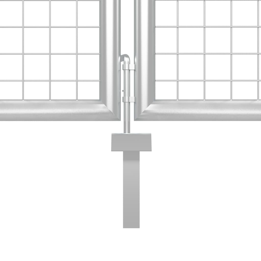 Gartentor Stahl 350 x 150 cm Silbern