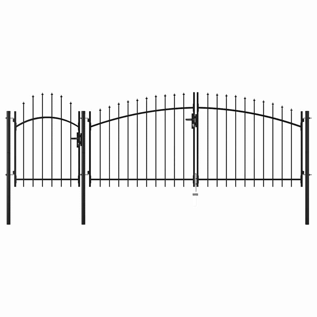 Gartentor Stahl 2x4 m Schwarz
