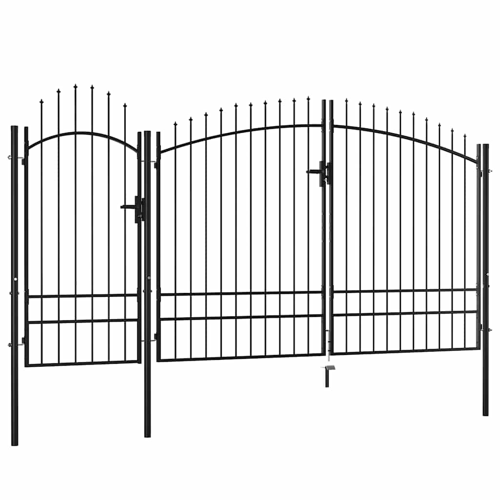 Gartentor Stahl 2,45x4 m Schwarz