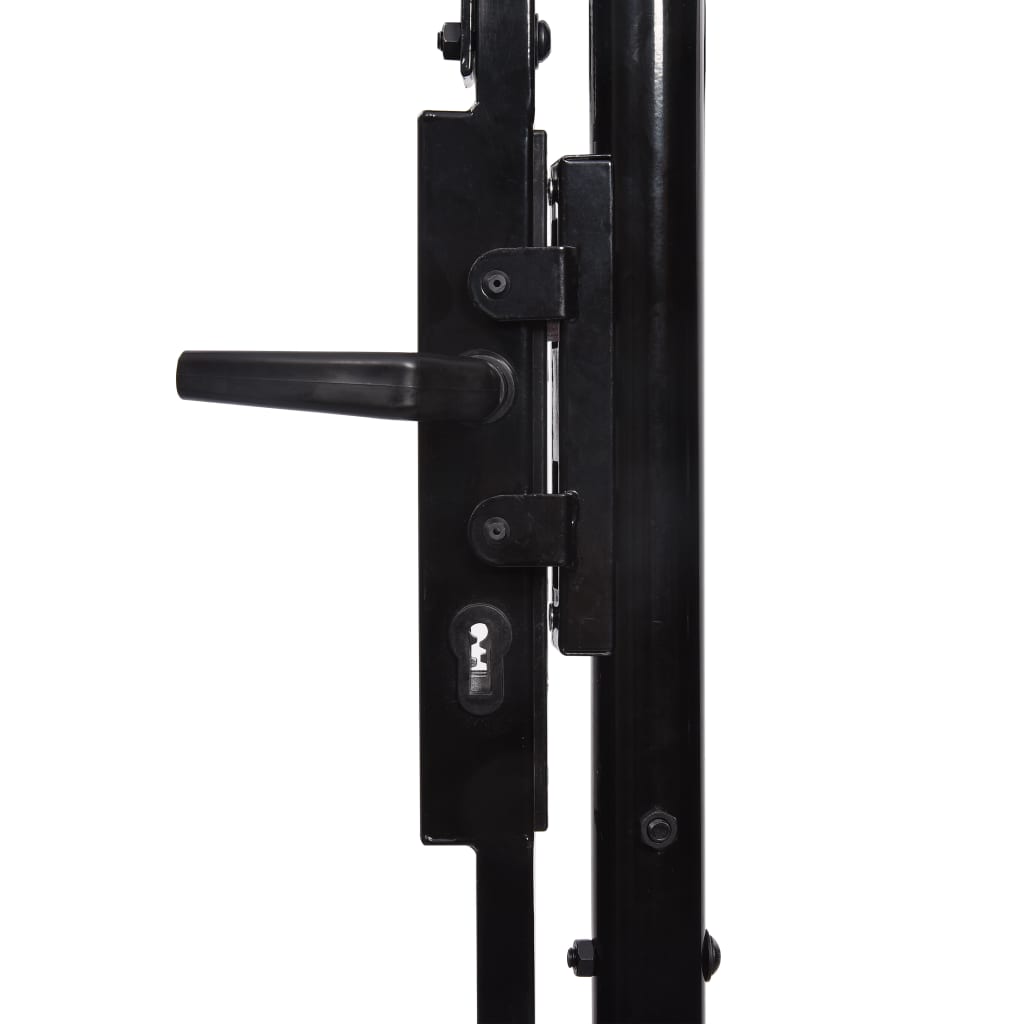 Gartentor Stahl 2,45x4 m Schwarz