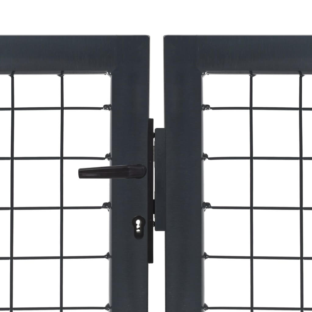 Gartentor mit Pfosten Stahl 350×120 cm Anthrazit