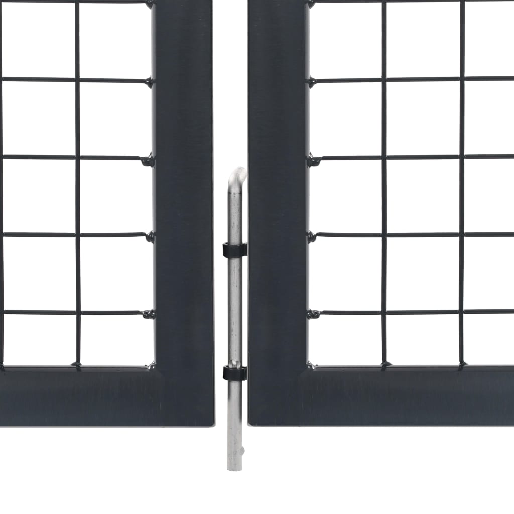 Gartentor mit Pfosten Stahl 350×120 cm Anthrazit