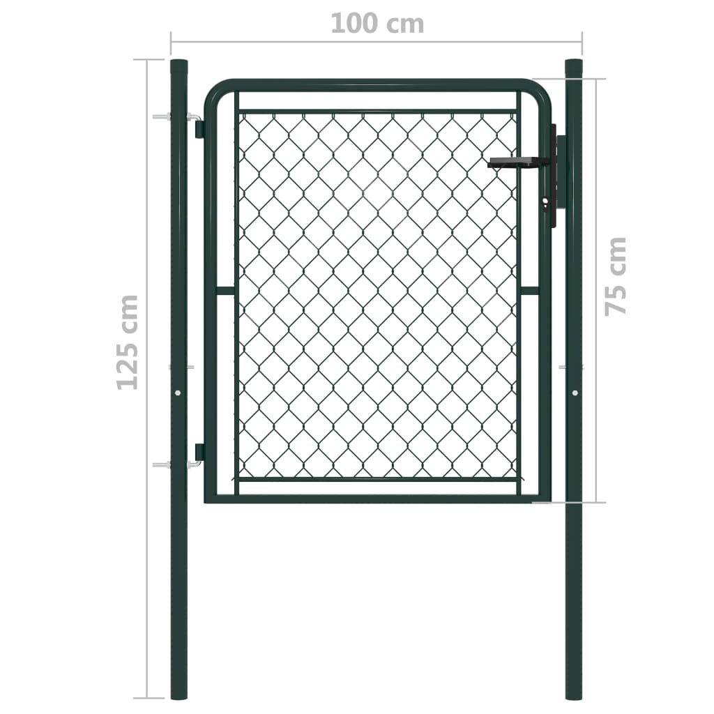Gartentor Stahl 100 x 75 cm Grün