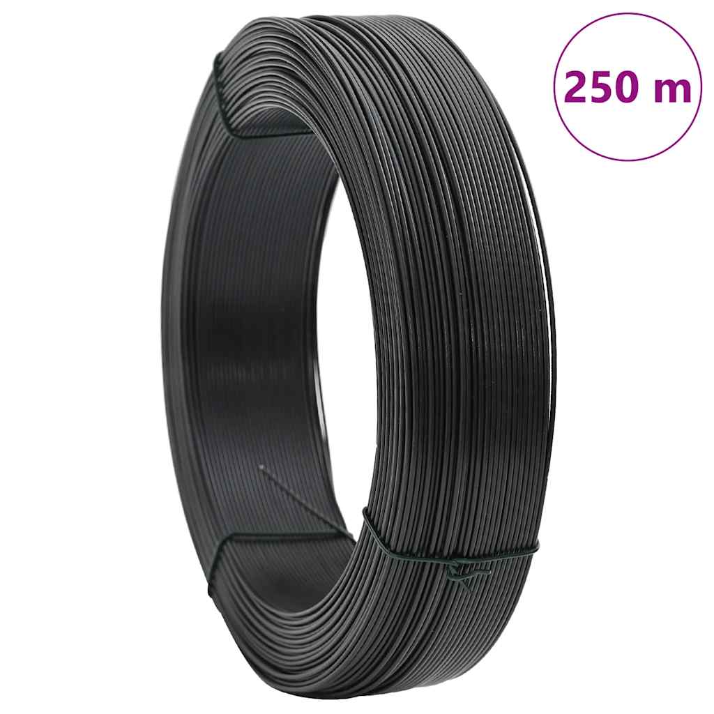 Zaun-Bindedraht 250 m 0,9/1,4 mm Stahl Anthrazit