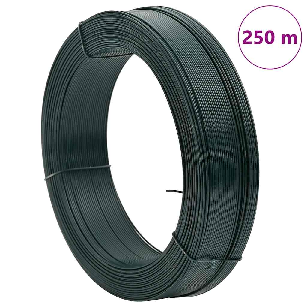 Zaun-Bindedraht 250 m 2,3/3,8 mm Stahl Schwarzgrün