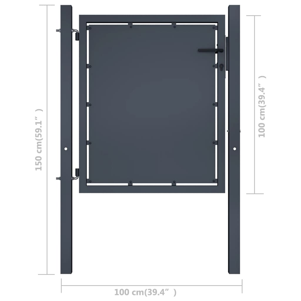 Gartentor Stahl 100×100 cm Anthrazit
