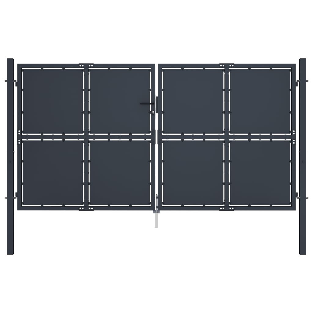 Gartentor Stahl 300 x 125 cm Anthrazit