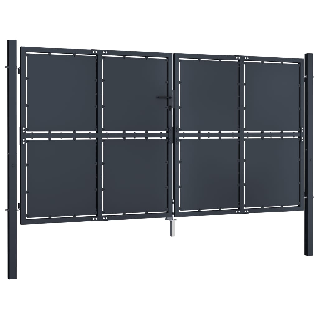 Gartentor Stahl 300 x 125 cm Anthrazit