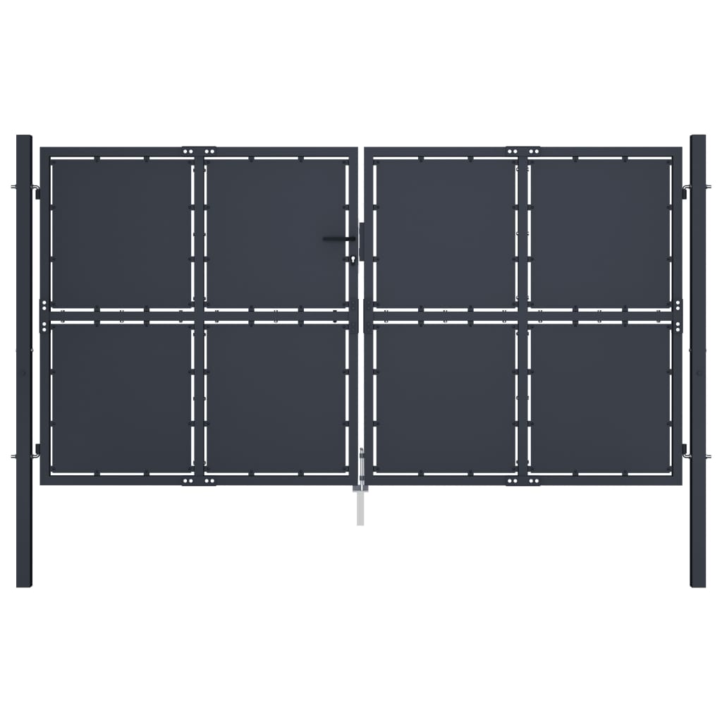 Gartentor Stahl 300 x 150 cm Anthrazit