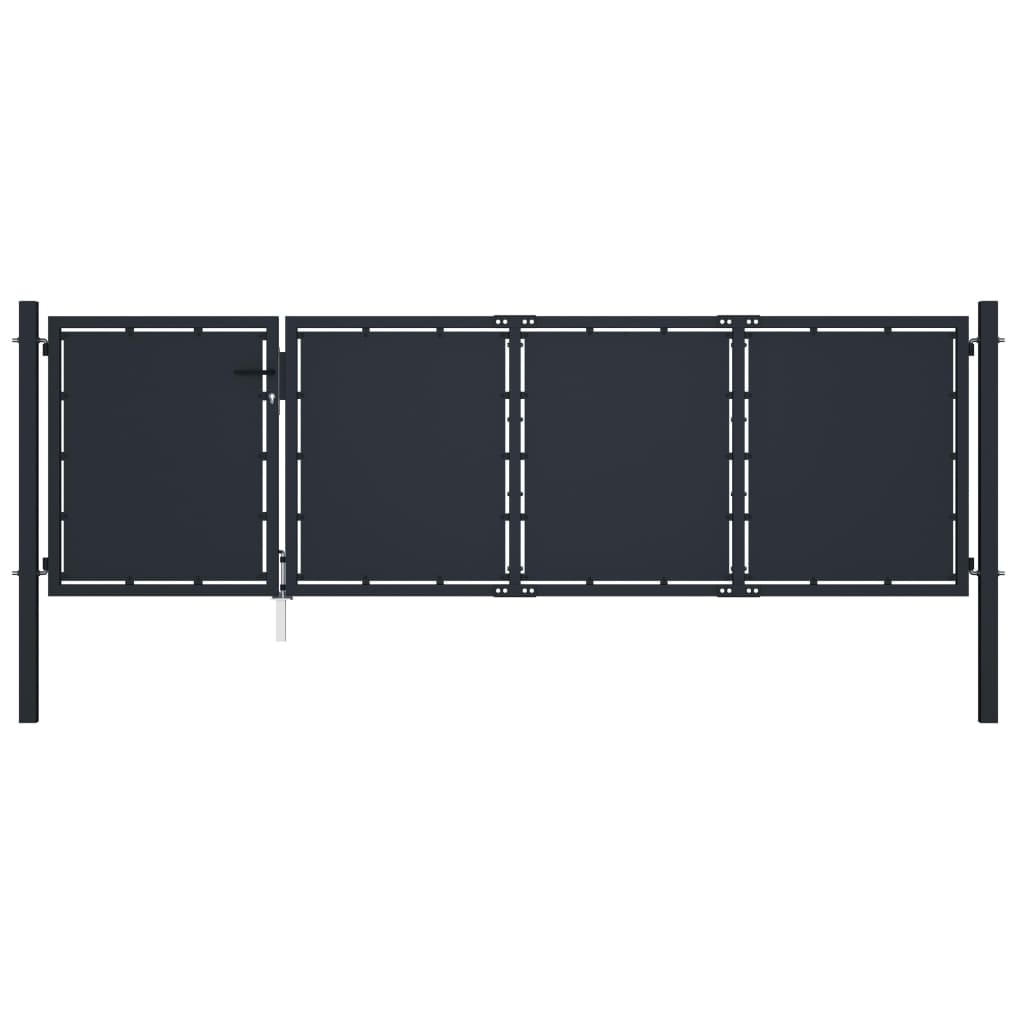 Gartentor Stahl 350 x 75 cm Anthrazit