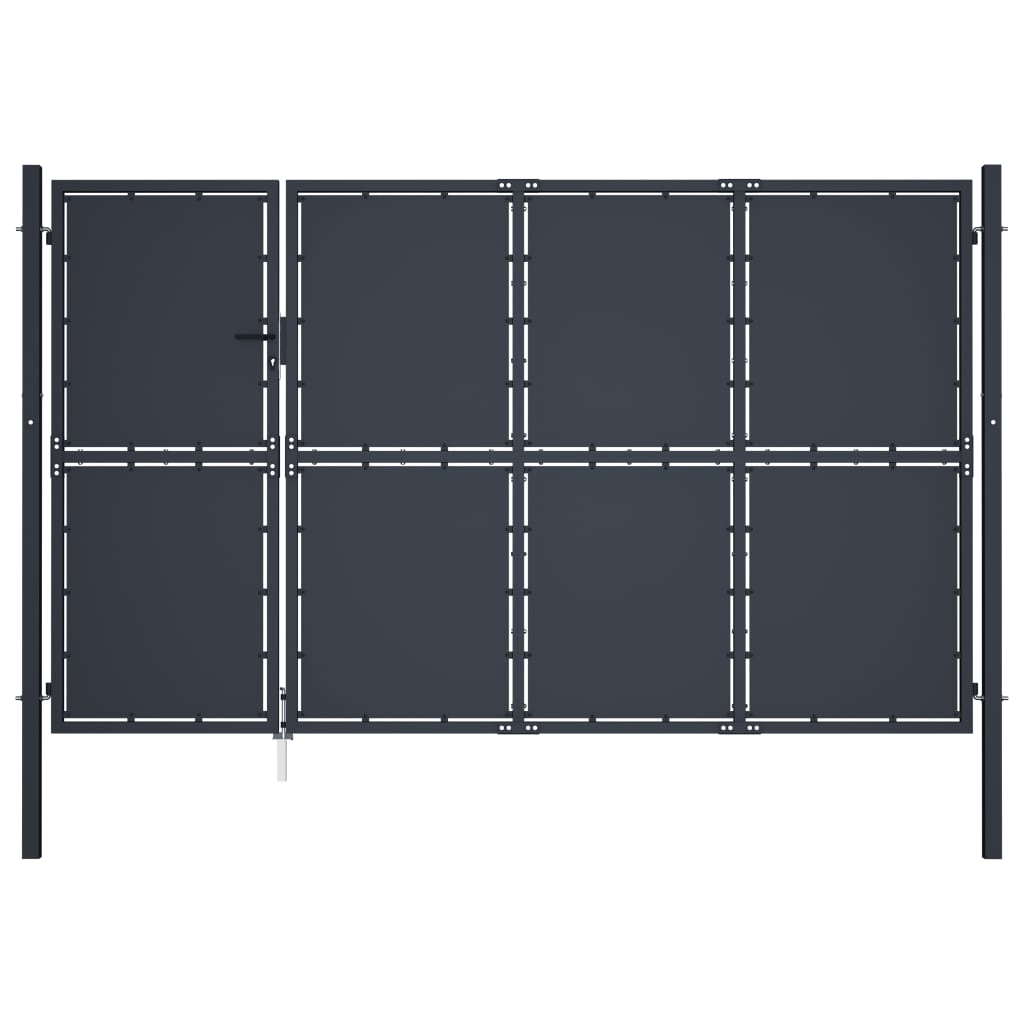 Gartentor Stahl 350 x 175 cm Anthrazit