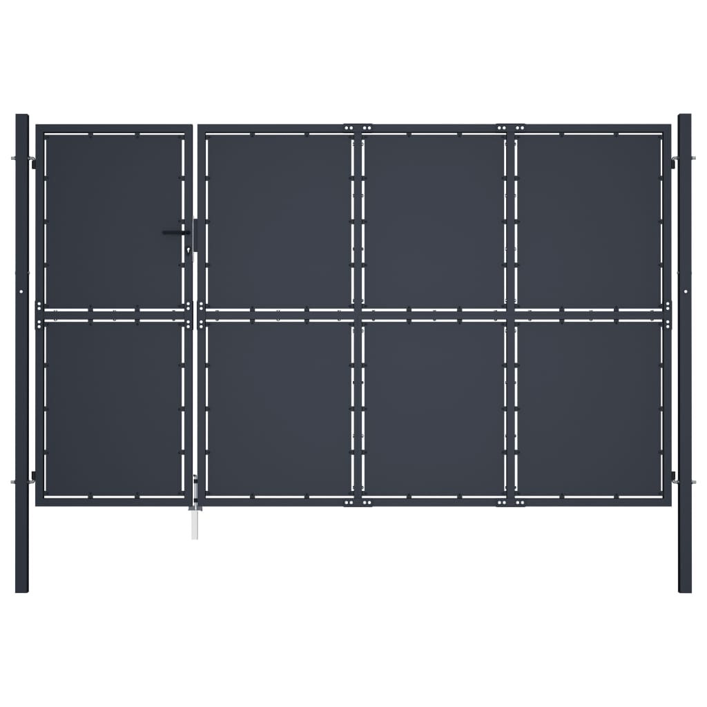 Gartentor Stahl 350 x 200 cm Anthrazit