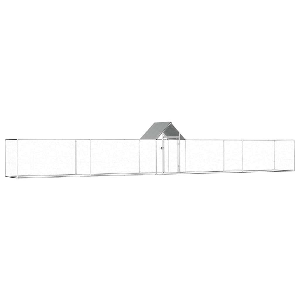 Hühnerstall 9x1x1,5 m Verzinkter Stahl