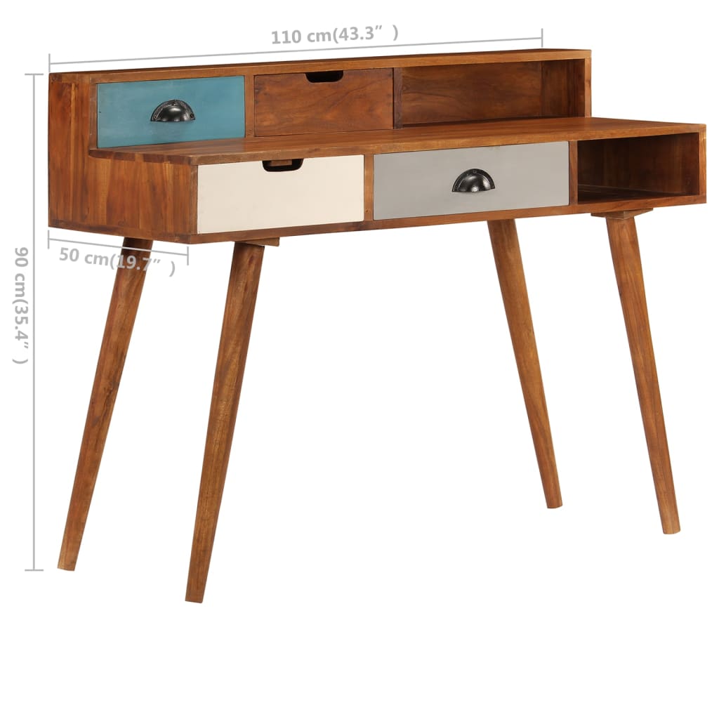 Desk 110 x 50 x 90 cm solid acacia wood