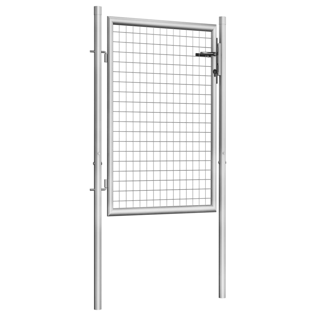 Gartentor Verzinkter Stahl 105 x 100 cm Silber