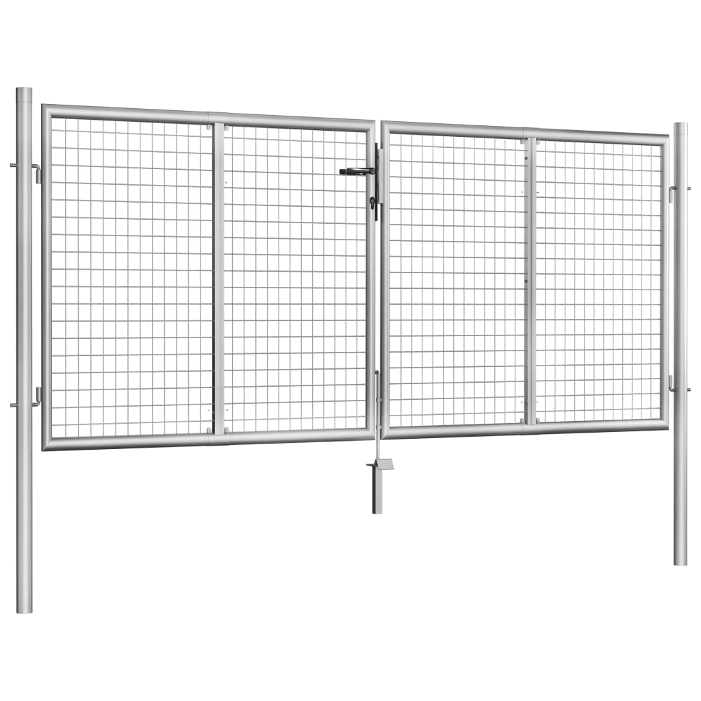 Gartentor Verzinkter Stahl 306 x 100 cm Silber