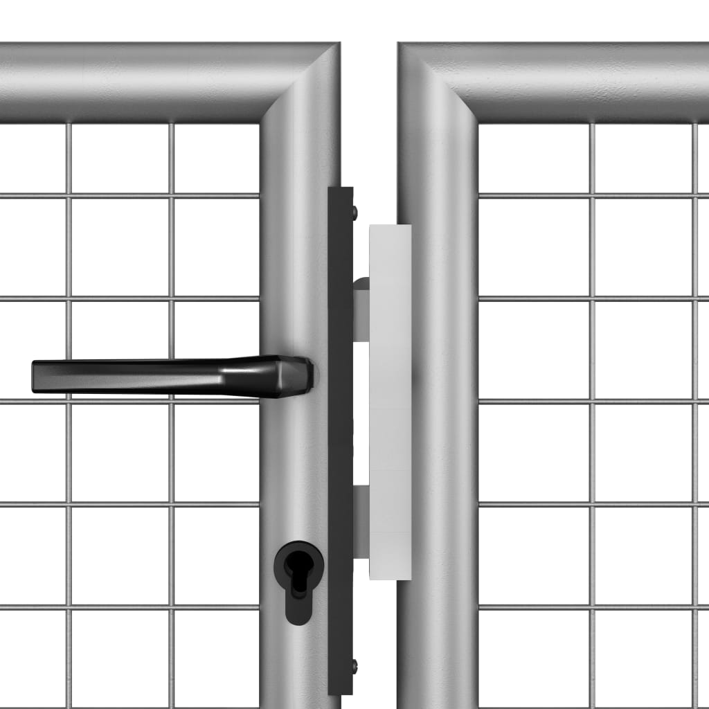 Gartentor Verzinkter Stahl 306 x 175 cm Silber